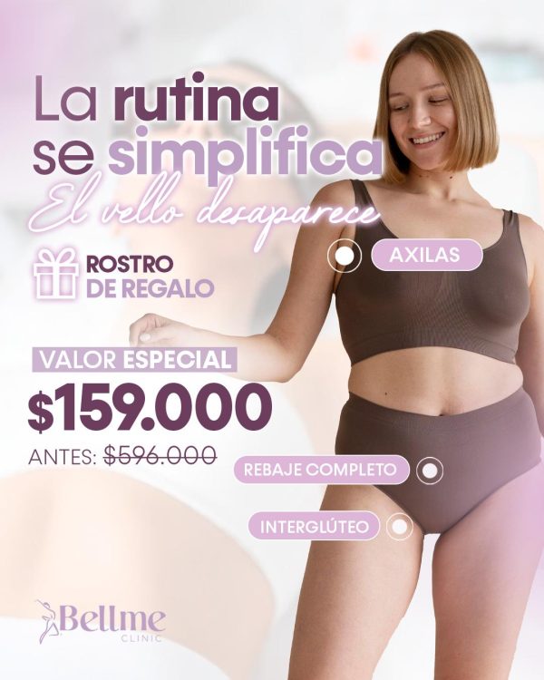 Rebaje Completo + Interglúteos + Axilas + Rostro de Regalo