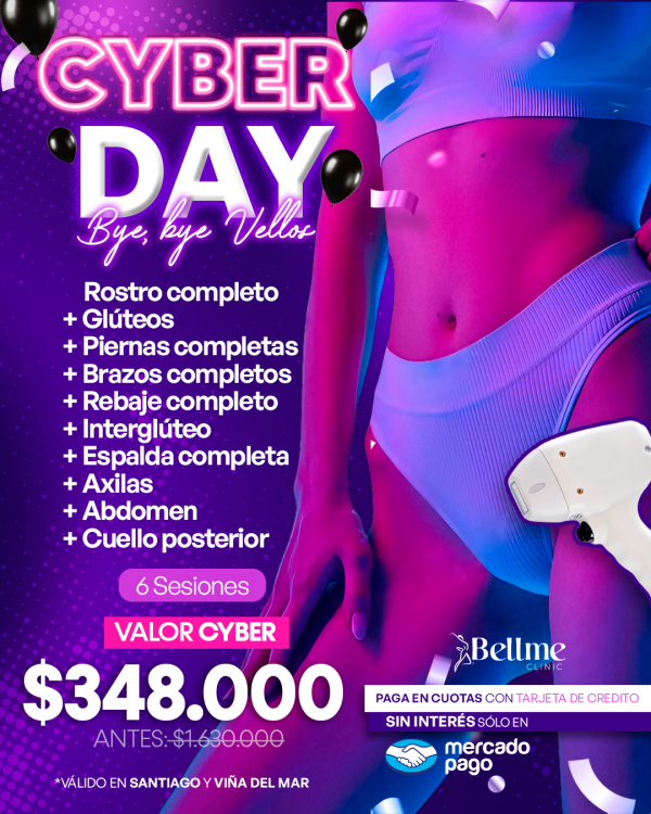 Rostro completo + Glúteos + Pienas completas + Brazos completos + Rebaje completo + Interglúteo + Espalda completa + Axilas + Abdomen + Cuello posterior