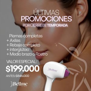 Piernas completas +Axilas+ Rebaje completo+ interglúteo + Medio brazo ó Rostro